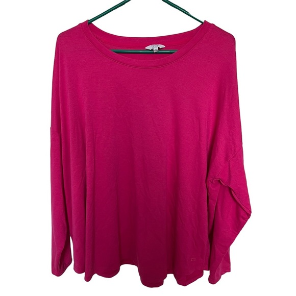 Crown & Ivy Tops - Crown & Ivy Pink Pullover Top Round Neck Women's Size 1X stretch